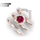 Rose Gold Flower Ring Set - DRE's Electronics and Fine Jewelry