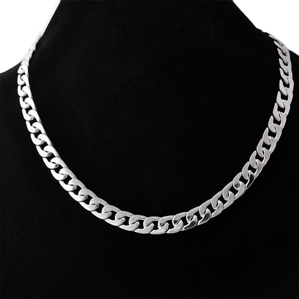 Titanium steel stainless steel wide flat Necklace