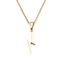 Stainless Steel Lightning Bolt Necklace Pendant for Women Men Scar Necklace - DRE's Electronics and Fine Jewelry