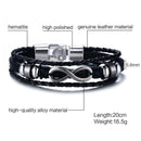 Infinity Men Bracelet Genuine Leather Black Hand Chain Friendship Brazelt Women Fashion 2018 Pulseira Masculina Dropshipping - DRE's Electronics and Fine Jewelry