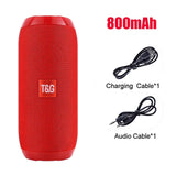 Support FM Bluetooth Speaker Portable Wireless Speakers Subwoofer Outdoor Waterproof Loudspeaker Stereo Surround TF Radio - 800mAh red - 