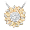 Golden Sun Flower Necklace with Diamonds - DRE's Electronics and Fine Jewelry