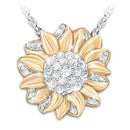 Golden Sun Flower Necklace with Diamonds - DRE's Electronics and Fine Jewelry