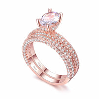 High quality Rose Gold White gold Women Fashion AAAA Cubic Zirconia Wedding Engagement ring - DRE's Electronics and Fine Jewelry