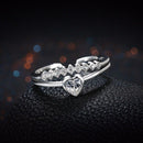 Wedding Jewelry 925 Sterling Silver Heart Zirconia Adjustable Love Rings - DRE's Electronics and Fine Jewelry