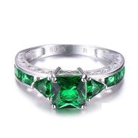 Square Green Stone May Birthstone Ring - DRE's Electronics and Fine Jewelry