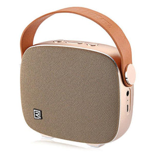 Remax M6 high quality mini portable desktop wireless Bluetooth audio HiFi support handsfree call NFC connection - gold - Speakers