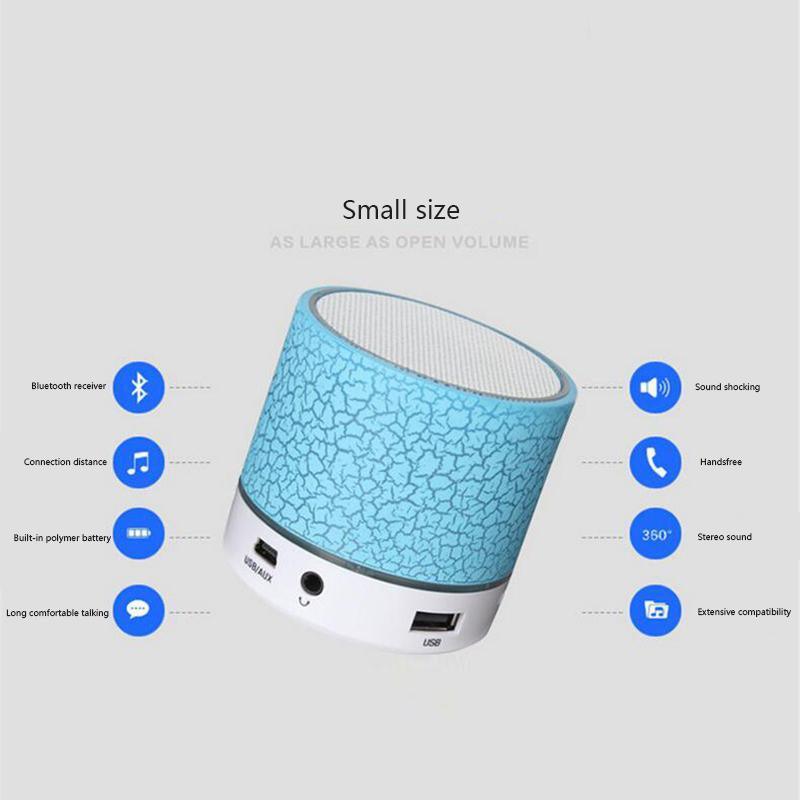 A9 LED Bluetooth Speaker Mini Speakers Hands Free Portable Wireless Speaker With TF Card Mic USB Audio Music Player - DRE's Electronics and Fine Jewelry