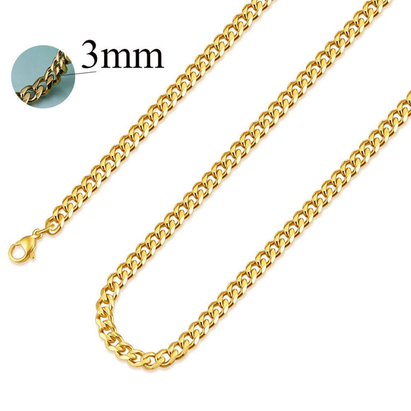 NIBA 3/5/7/8mm wide Men's Chain Collana Uomo 24inch Stainless Steel Silver Plated Cadenas Hombre Necklace Fashion Jewelry