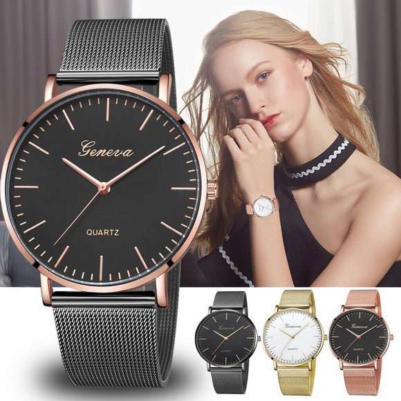 Quartz Watch Men Women Mesh Stainless Steel Watchband High Quality Casual Wristwatch - DRE's Electronics and Fine Jewelry: Online Shopping Mall
