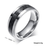 Vnox men ring carbon fiber jewelry - Men Rings