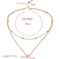 Necklace for Women Heart shape Double Chain Gold Sliver Jewelry Necklaces Ladies Gift Valentine Day Present - DRE's Electronics and Fine Jewelry