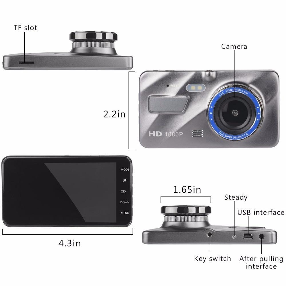 Dash Cam New Dual Lens Car DVR Camera Full HD 1080P 4 IPS Front - Cameras