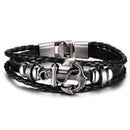 Vnox Anchor Bracelet Black Braided Leather Charm Men Jewelry - DRE's Electronics and Fine Jewelry