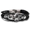 Vnox Anchor Bracelet Black Braided Leather Charm Men Jewelry - DRE's Electronics and Fine Jewelry