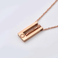 Design Sense Square Pendant Necklace Korean Fashion Simple Long Screwdriver Rose Gold Clavicle Chain - DRE's Electronics and Fine Jewelry