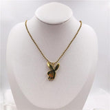 2020 new Women Fashion Cute Long Ear Bunny Pendant Necklaces Charm Playboy Necklace Party Jewelry Collier Femme - Sterling Silver