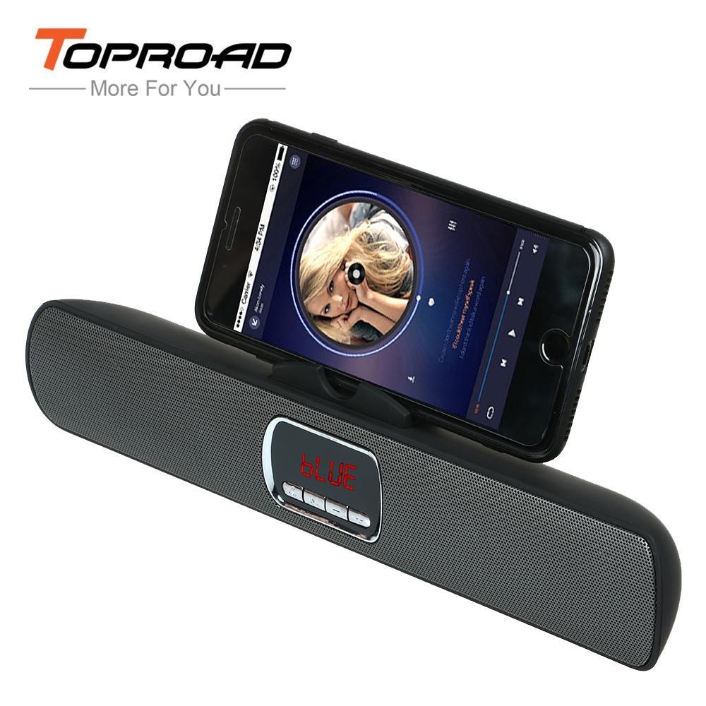 TOPROAD Portable Wireless Bluetooth Speaker Super Bass Stereo Dual Loudspeaker TF FM Radio USB LCD