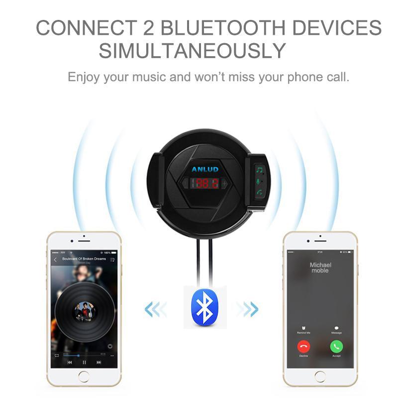 ANLUD Multi Functions Bluetooth 4.1 FM Transmitter Car Charger Handsfree MP3 Music Audio Player - DRE's Electronics and Fine Jewelry