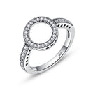 BAMOER 925 Sterling Silver Forever Clear Black CZ Circle Round Finger Rings SCR041 - DRE's Electronics and Fine Jewelry