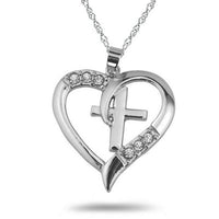 Silver Plated Jewelry Necklace Women Cross Heart Love Crystal Pendant Necklace Choker Necklaces Top Qualit - DRE's Electronics and Fine Jewelry