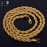 Rope Chain Width 3mm Gold Silver Stainless Steel Necklace Men Twisted Necklaces Jewelry