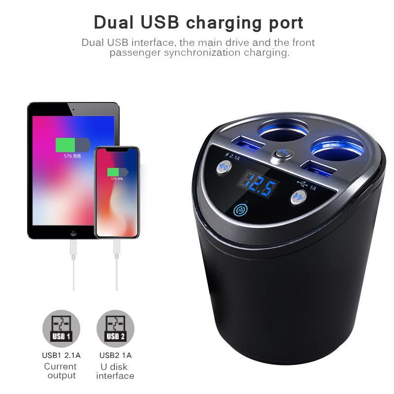 ANLUD Bluetooth Wireless Car FM Transmitter Mp3 Player Cup Holder Handsfree Car Kit - DRE's Electronics and Fine Jewelry