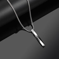 2021 Fashion New Black Rectangle Pendant Necklace Men Trendy Simple Stainless Steel Chain Men Necklace Jewelry Gift - DRE's Electronics and Fine Jewelry