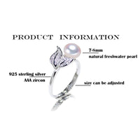 YIKALAISI Pearl jewelry 7-8 mm rings 925 sterling silver jewelry - DRE's Electronics and Fine Jewelry