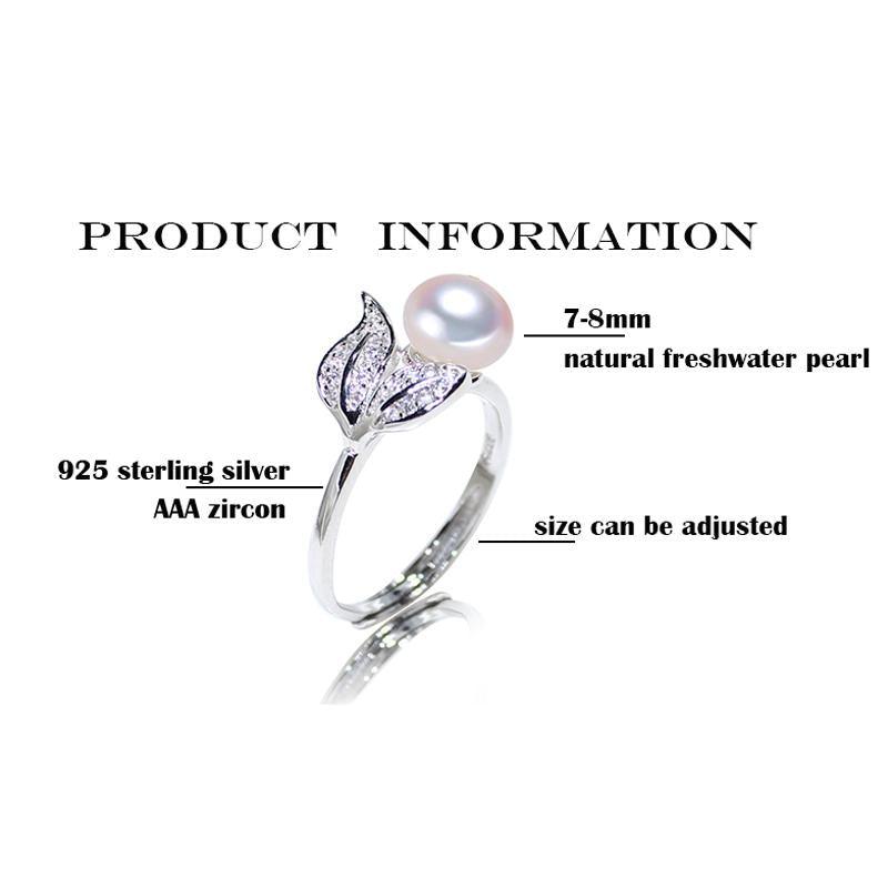 YIKALAISI Pearl jewelry 7-8 mm rings 925 sterling silver jewelry - DRE's Electronics and Fine Jewelry