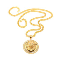 Mens Hip Hop Jewelry Iced Out Gold Color Fashion Bling Bling Lion Head Pendant Men Necklace Gold Color For Gift/present - DRE's Electronics and Fine Jewelry