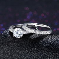 Solid 925 Sterling Silver Ring Sets Engagement Jewelry Classic Fashion Ring - DRE's Electronics and Fine Jewelry