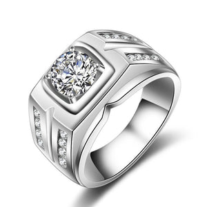 Original Solid 925 Silver Rings For Men Sona 1 Carat Diamant Engagement Cubic Zirconia Wedding Jewelry - 7