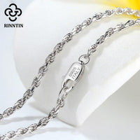 Rinntin Luxury 925 Sterling Silver Diamond-Cut Rope Chain Simple Chain Necklace For Men Women Fashion Silver Charm Jewelry SC29 - DRE's Electronics and Fine Jewelry