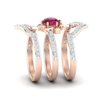 Rose Gold Flower Ring Set - DRE's Electronics and Fine Jewelry