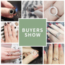 BAMOER 925 Sterling Silver Forever Clear Black CZ Circle Round Finger Rings SCR041 - DRE's Electronics and Fine Jewelry