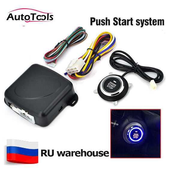 Autostart car start stop button Engine system push button keyless entry system 12v car alarm sysem