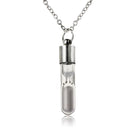 Glow In The Dark hourglass Necklace Glass Pendant Necklace Silver Chain Luminous Jewelry - DRE's Electronics and Fine Jewelry