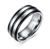 Vnox 8mm Men Ring Titanium Carbide Men’s Jewelry - TR012BS-size 9 - Rings