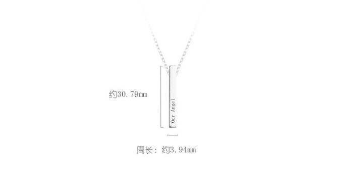 S925 Sterling silver Four Sides Engraving Personalized Couple Necklace Pendant Long Gold Chain Men Women Jewelry Birthday Gift - DRE's Electronics and Fine Jewelry