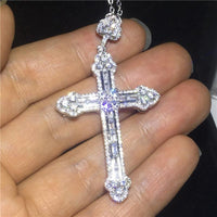 2020 Vintage Diamond cz Cross Pendant 100% 925 Sterling Silver Party Wedding Pendants Necklace For Women men moissanite Jewelry - DRE's Electronics and Fine Jewelry