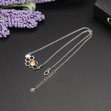 Silver Necklaces for Women Girl Heart Honeycomb Bee Animal Pendant Choker Necklace Jewelry - Sterling