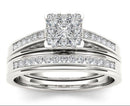 Classic Sterling Silver Princess Cut Wedding/Engagement Set - DRE's Electronics and Fine Jewelry