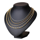 Stainless Steel Rope Chains Men Necklace Silver Gold Color Necklaces - DRE's Electronics and Fine Jewelry