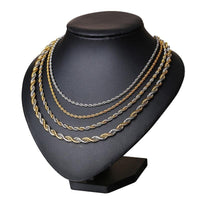 Stainless Steel Rope Chains Men Necklace Silver Gold Color Necklaces - DRE's Electronics and Fine Jewelry