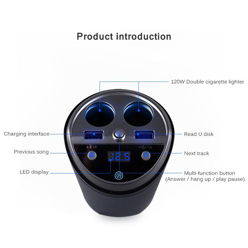 ANLUD Bluetooth Wireless Car FM Transmitter Mp3 Player Cup Holder Handsfree Car Kit - DRE's Electronics and Fine Jewelry