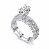 High quality Rose Gold White gold Women Fashion AAAA Cubic Zirconia Wedding Engagement ring - Rings