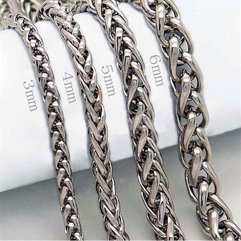 HNSP STAINLESS STEEL TWIST CHAIN NECKLACE FOR MEN