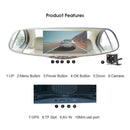 ANLUD Dash Camera 5.0 Dual Lens Dashcam GPS 1080P Car DVR Rear View Mirror Monitor Video Recorder DVR 3IN1 Car-detector - DRE's Electronics and Fine Jewelry