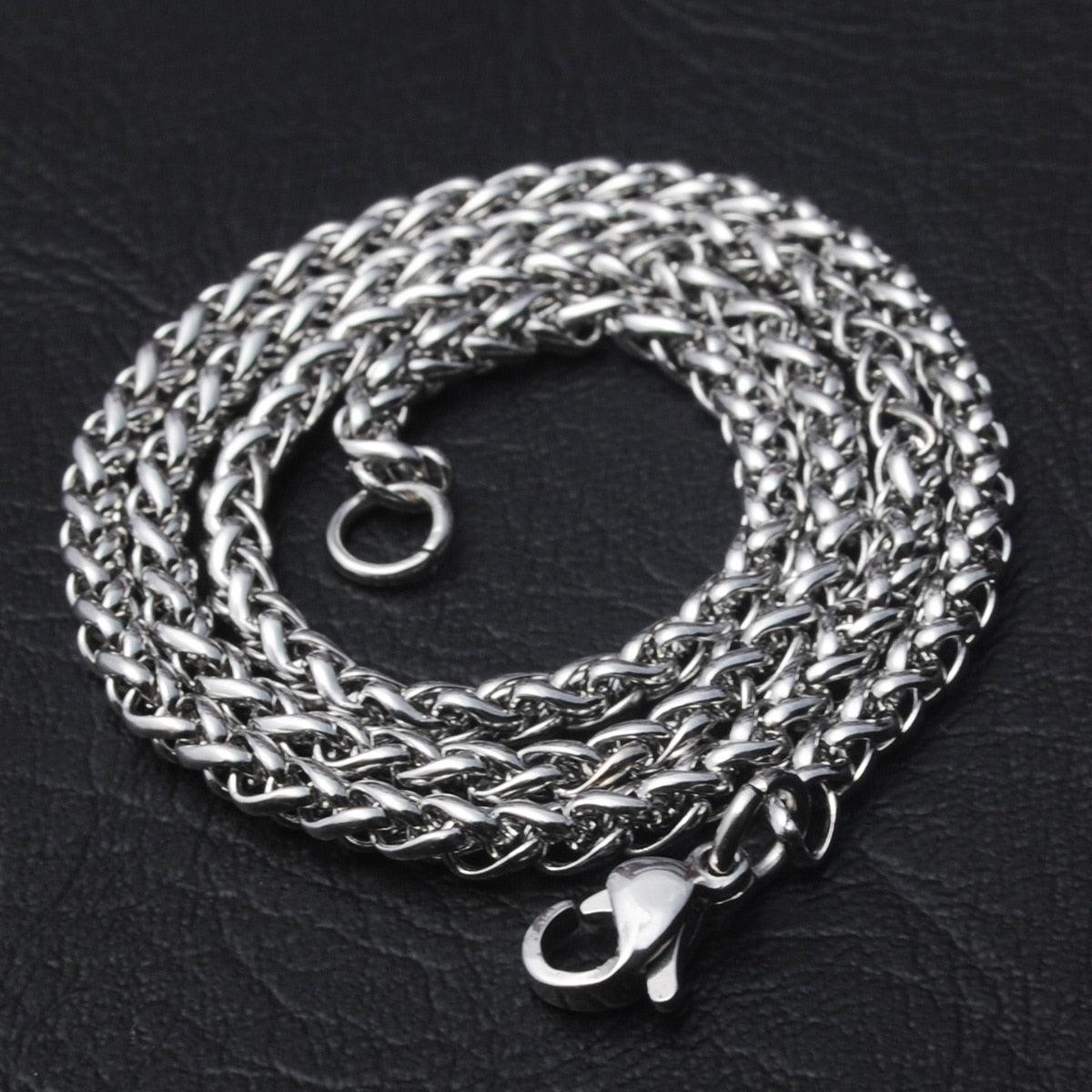 HNSP STAINLESS STEEL TWIST CHAIN NECKLACE FOR MEN - DRE's Electronics and Fine Jewelry